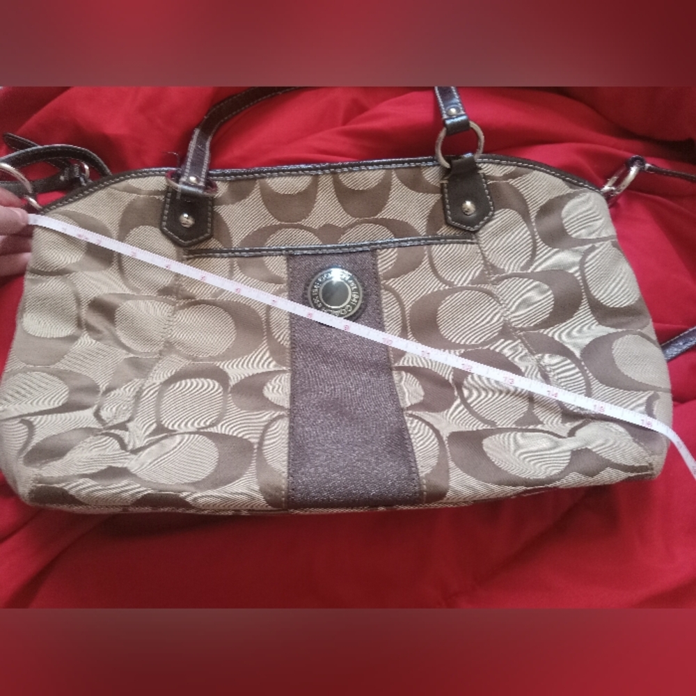 Coach Brown and Tan Signature Tote Bag - Picture 12 of 12